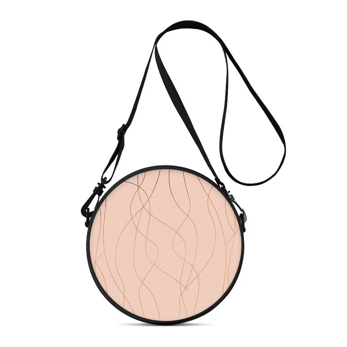 

Pink Line Round Shoulder Bag Casual Messenger Bag Daily Adjustable Strap Crossbody Bag for Woman Best Gifts 2D Flat