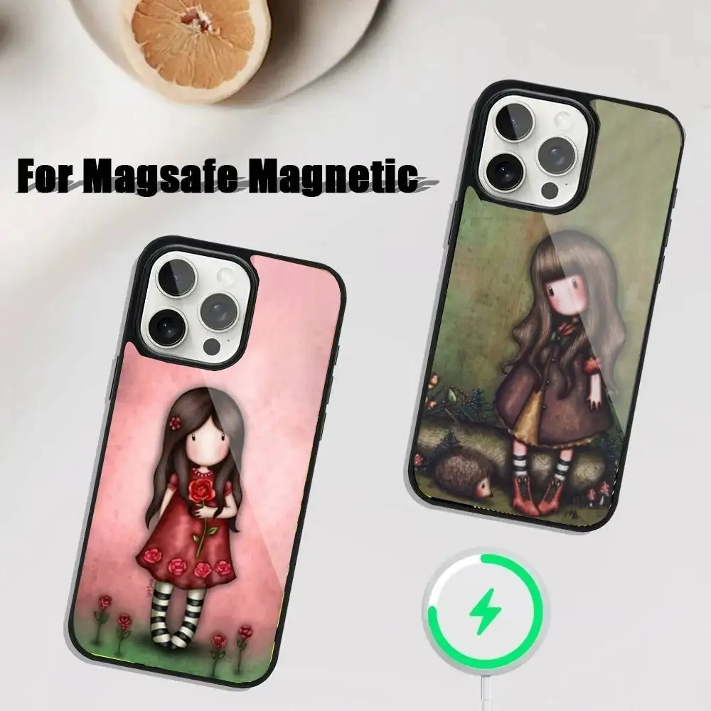 

S-Santoro G-Gorjuss Phone Case For iPhone 16,15,14,13,12,11,Plus,Pro,Max Mini Magsafe Magnetic Wireless Charging