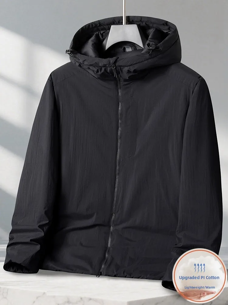 

Winter New Lightweight Cotton Jaet Men's Hooded Loose plus Size Warmth Casual Oversized Coat Faionable Urban Sle Waterp...