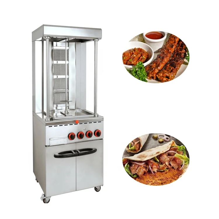 High quality roasting meat turkey barbecue machine commercial automatic rotary shawarma machine, meat roasting cooker