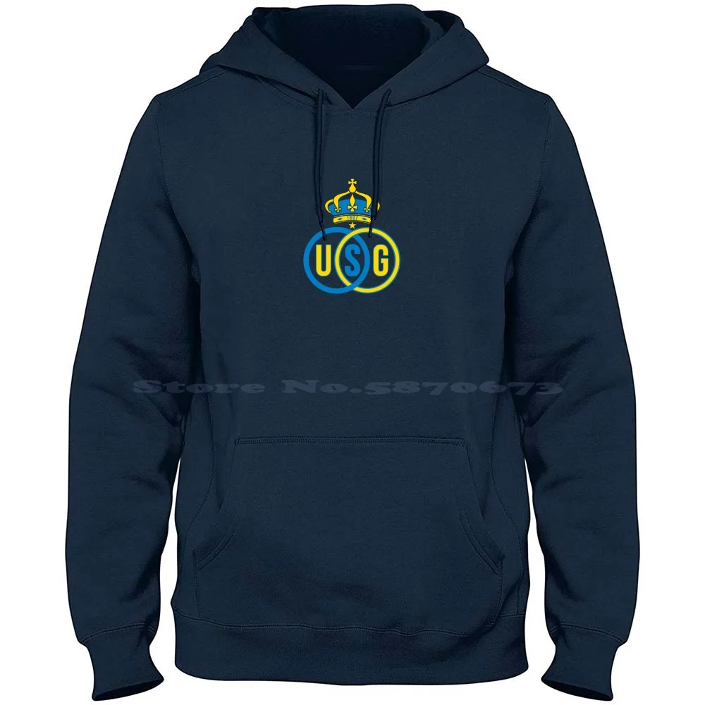 Union Sg-Logo 100% Cotton Hoodie Saint Gilloise Logo Telomogol Belgium First Division