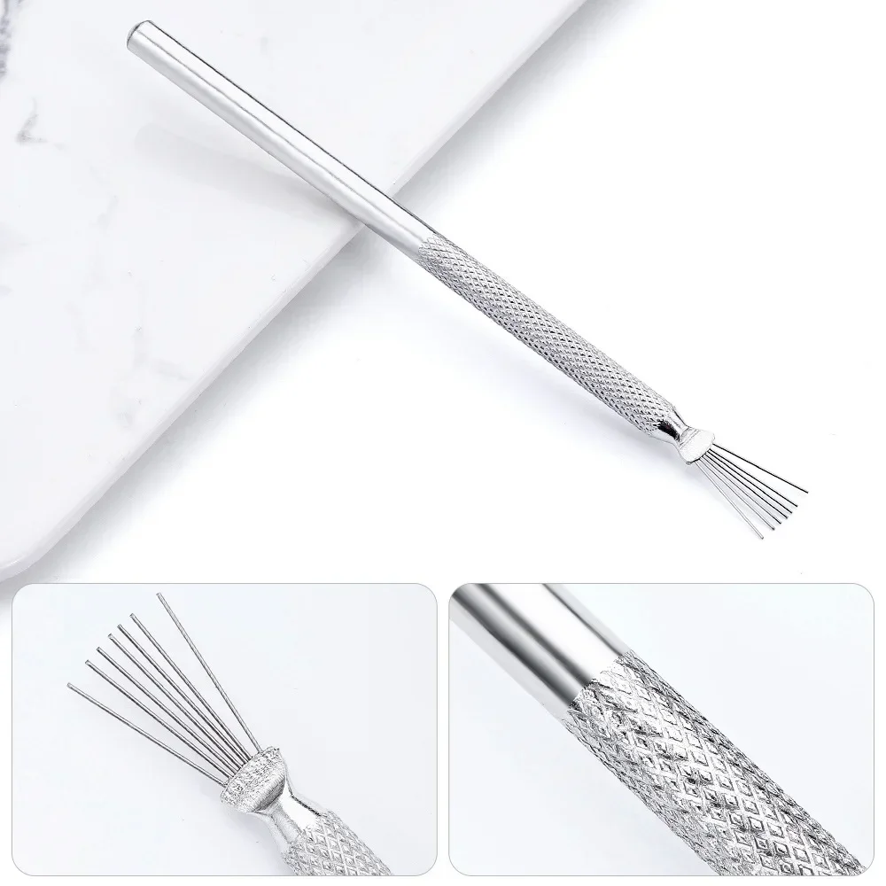 7-pin Nail Liner Nail Art Tools Stainless Steel Stripe Lines Nail Art Pens Bendable Pins Ultra-thin Line NailBrush Gel Painting