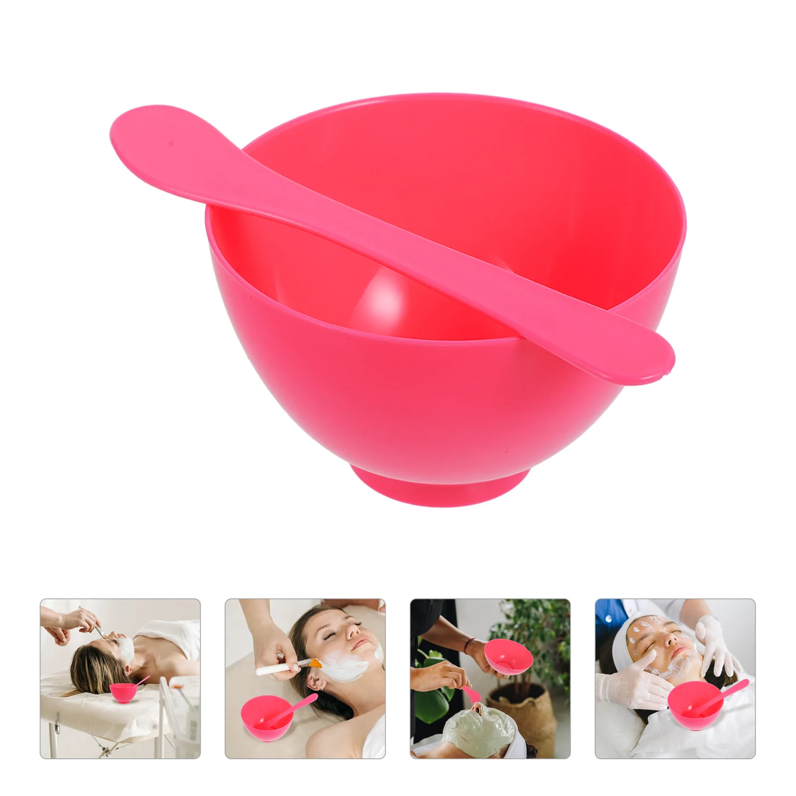

5 Sets Face Mask Facial Bowl and Stick Masks Mixing Beauty Tool Applicator Container Pink Diy Supply