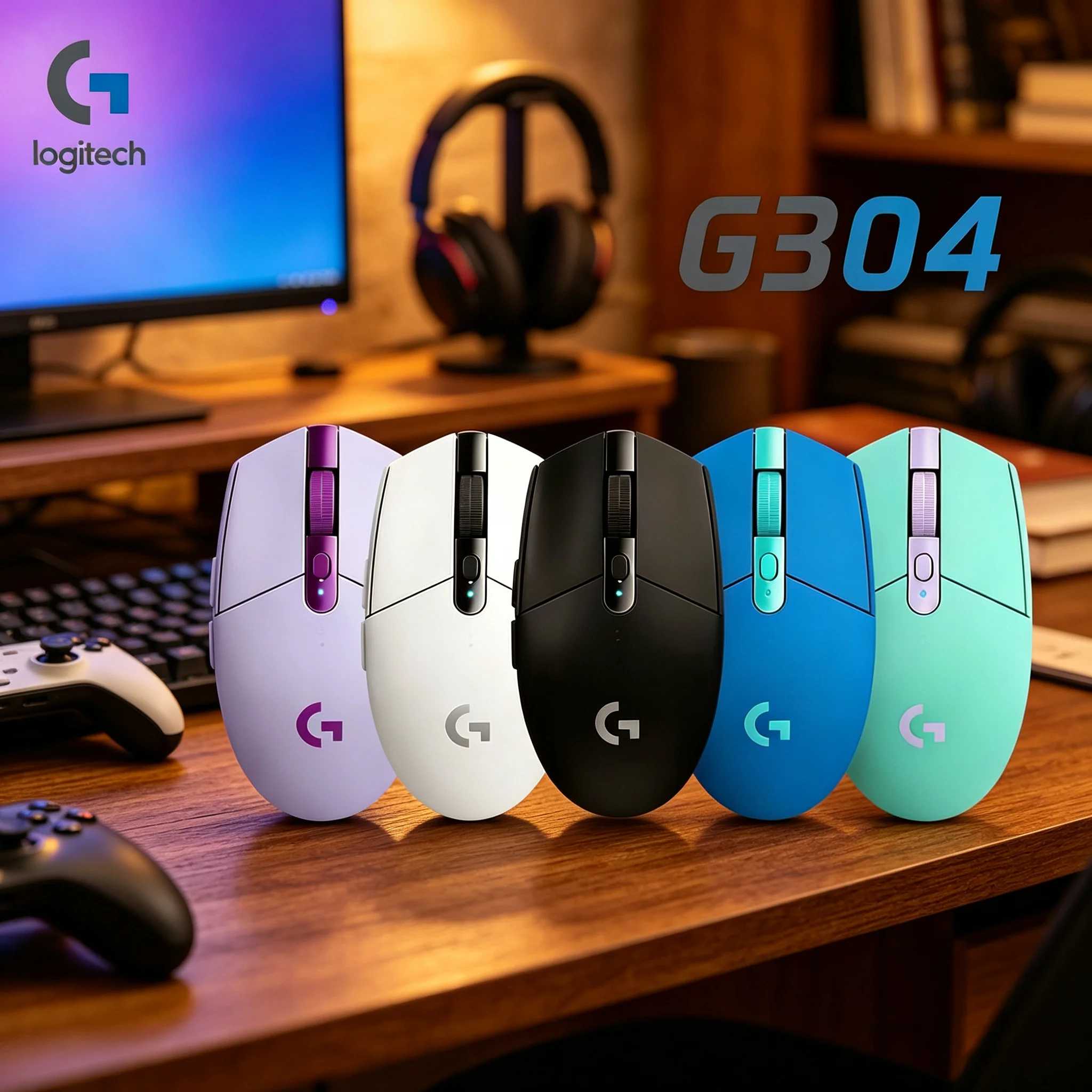 Logitech G304 2.4G Wireless Gaming Mice Adjustable Sensitivity For FPS PUBG CS2 Valorant MOBA LOL Dota2 Games