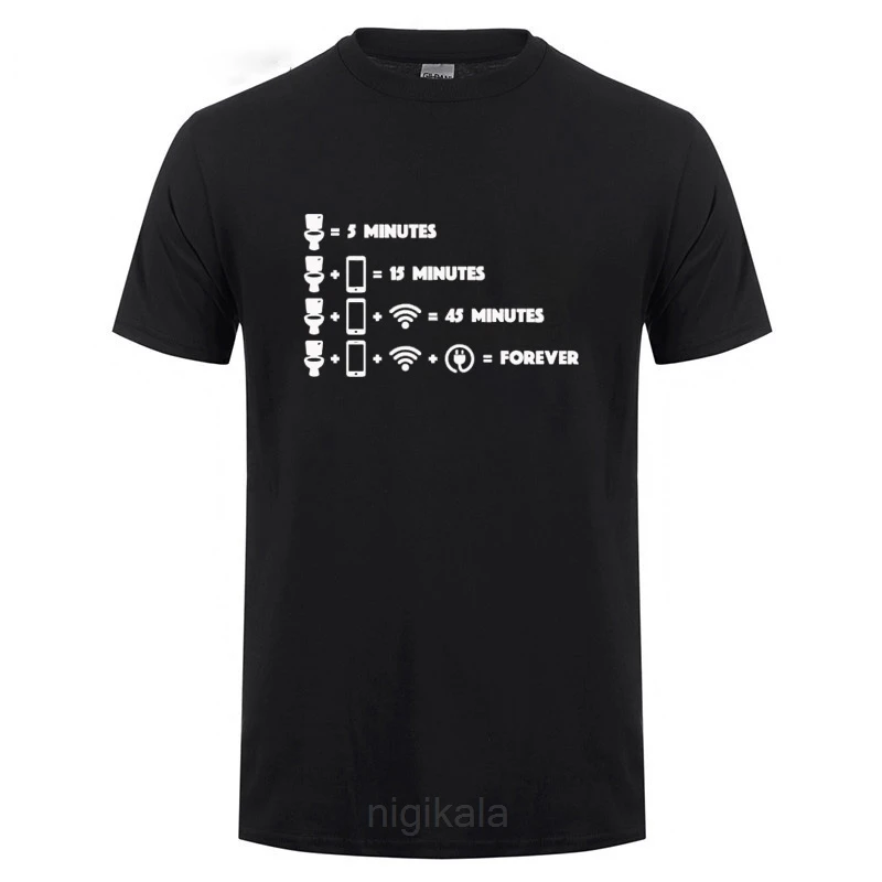 Cool Toilet Break Wifi Geek Nerd Lazy Funny T Shirt For Men Women Summer Short Sleeve O Neck Streetwear Casual Cotton T-Shirt