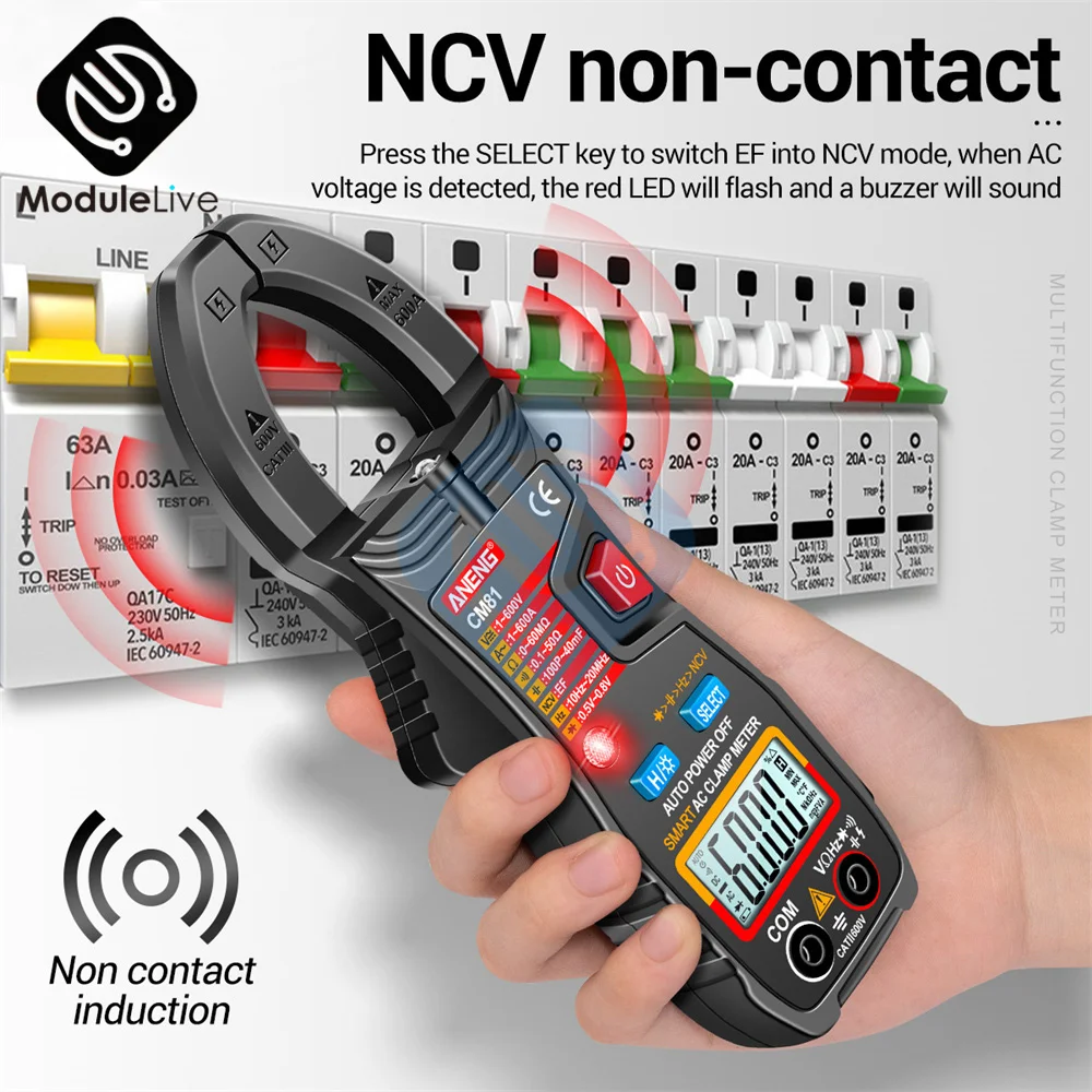 CM80 CM81 Digital Multimeter 4000 6000 Counts Clamp Multimeter Ammeter Automatic Range Universal Meter Non-contact Clamp Meter