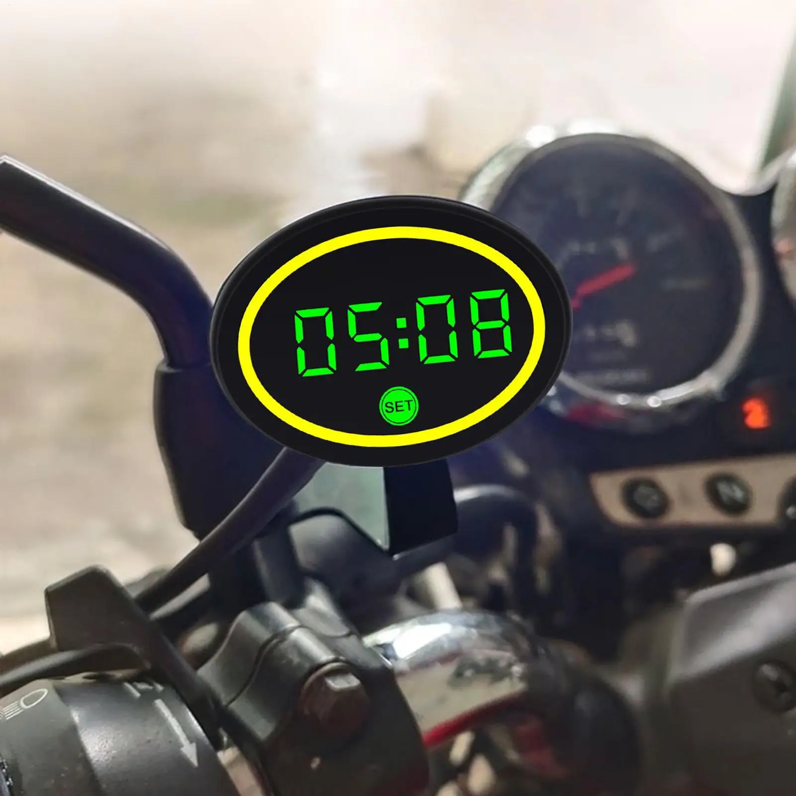 

Clock For Motorcycle Small Waterproof LED Motorbike Voltage Temperature Meter For Women Teens Cycling Enthusiasts Commuting