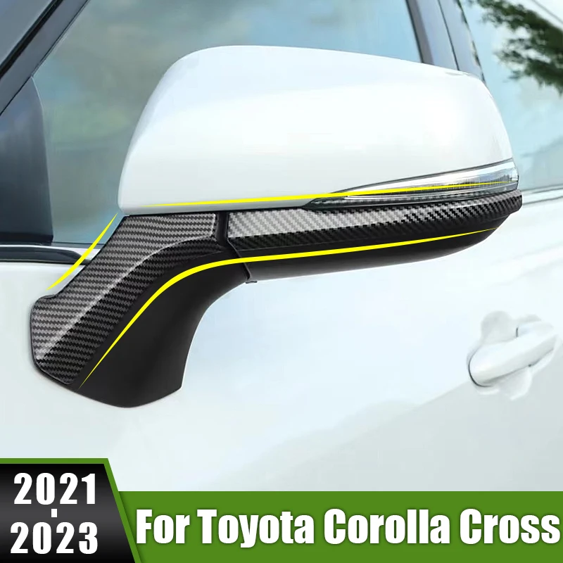 

For Toyota Corolla Cross XG10 2021 2022 2023 Hybrid Car Rearview Mirror Pedestal Decorative Strip Sticker Cover Trim Accessories