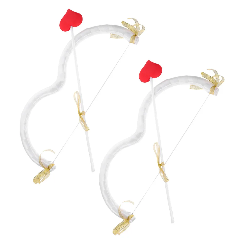 

2 Sets Cupid Accessories Heart Shaped Bow Arrow Valentine'S Party Costume Prop Foam Bow Arrow For Men Women Valentine Day Decor