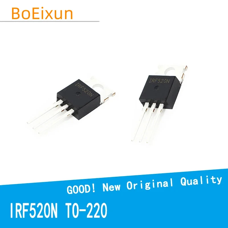 10PCS/LOT IRF520NPBF IRF520N IRF520 520N 100V9.8A TO-220 TO220 Transistor MOSFET New Good Quality Chipset