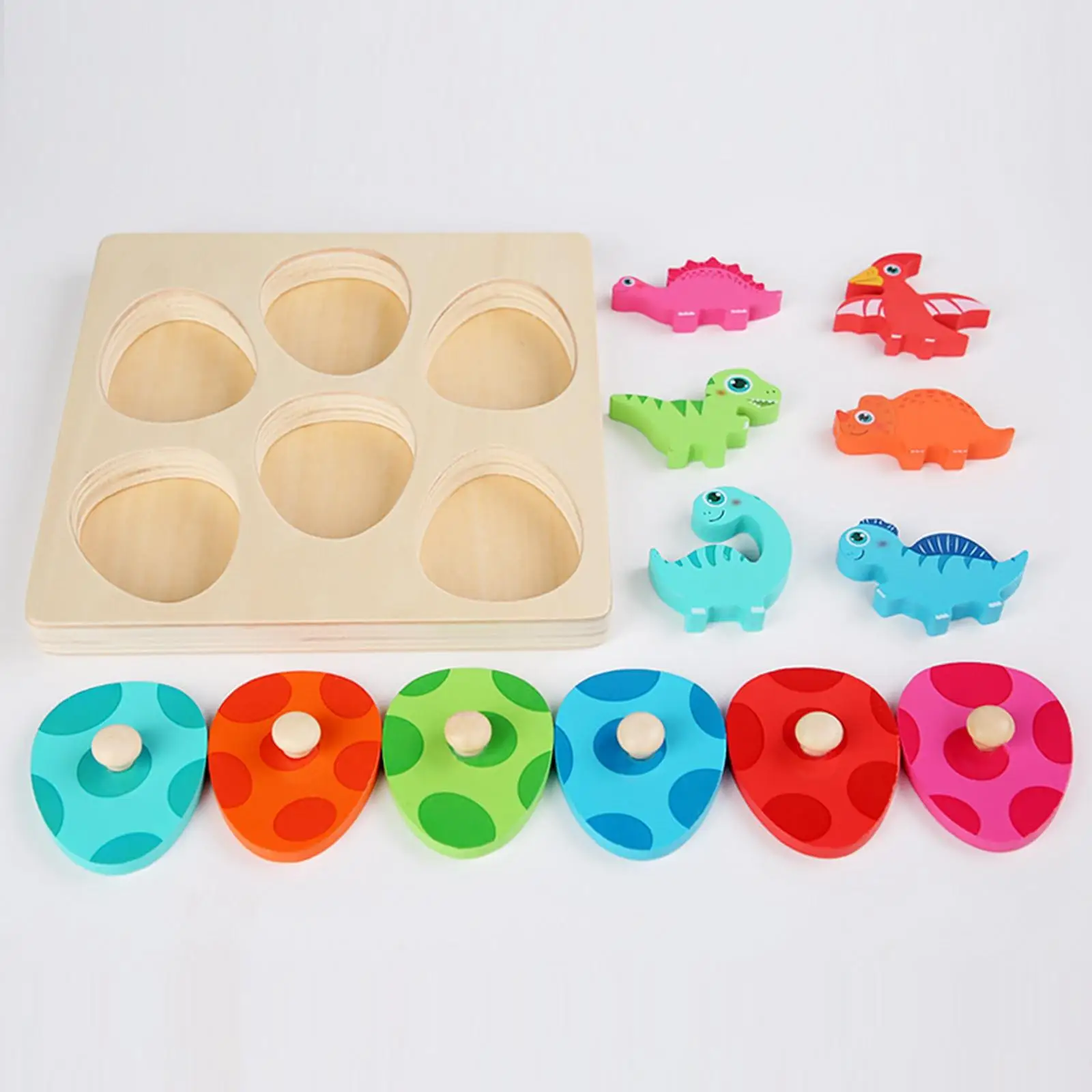 Puzzle con pioli in legno Gioco a doppio strato Giocattolo di dinosauro Abilità motorie fini Puzzle con pioli Giocattolo Puzzle per ragazzi e ragazze Regalo per bambini