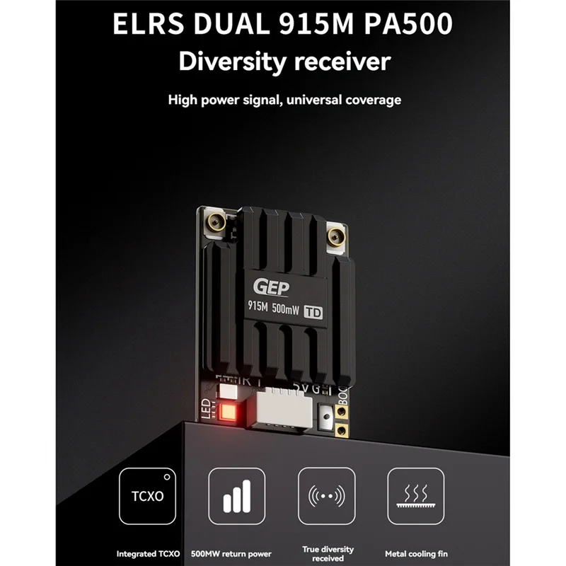 

AM-ELRS Dual 915M PA500 Diversity Receiver High-Power 500Mw WIFI TCXO For RC FPV Quadcopter Longrange Freestyle Drone Parts