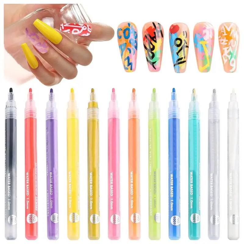 12 Stück 3d Nail Art Stifte Set 12 Stück Nagel Zeichen pinsel Kit Nail Art Tools für DIY Liebhaber Nail Art Enthusiasten und profession elle Nagel