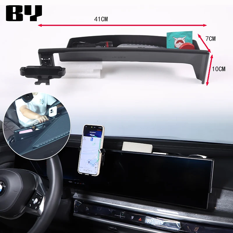 

14.9 Inches Car Central Control Phone Holder for BMW 7 Series I7 G70 2023 2024 Navigation Screen Storage Box Bracket