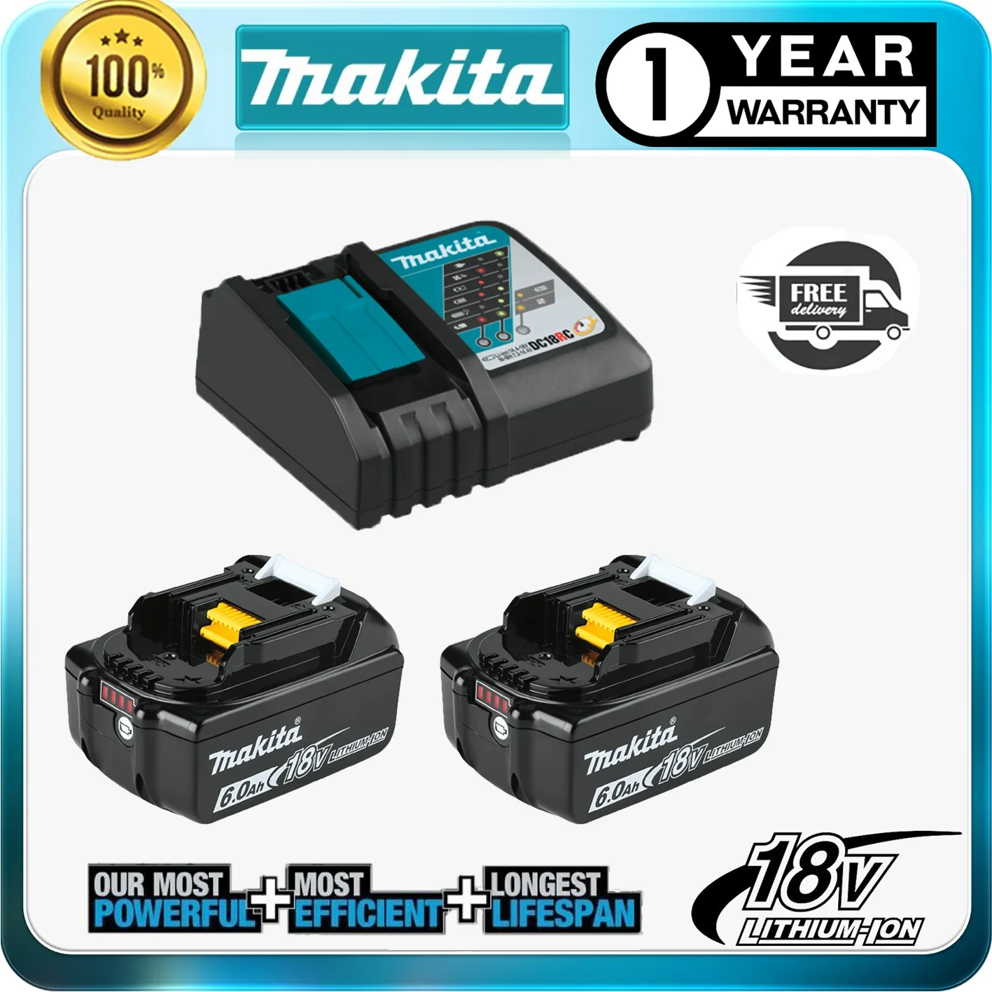 

Makita Original 18V Makita 6000mAh Lithium ion Rechargeable Battery 18v drill Replacement Batteries BL1860 BL1830 BL1850 BL1860B