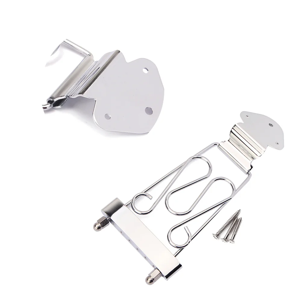 

Ga411 6 String Silver Guitar Tailpiece Adjustable Bridge Replacement Part for Jazz Acoustic Electric Guitar