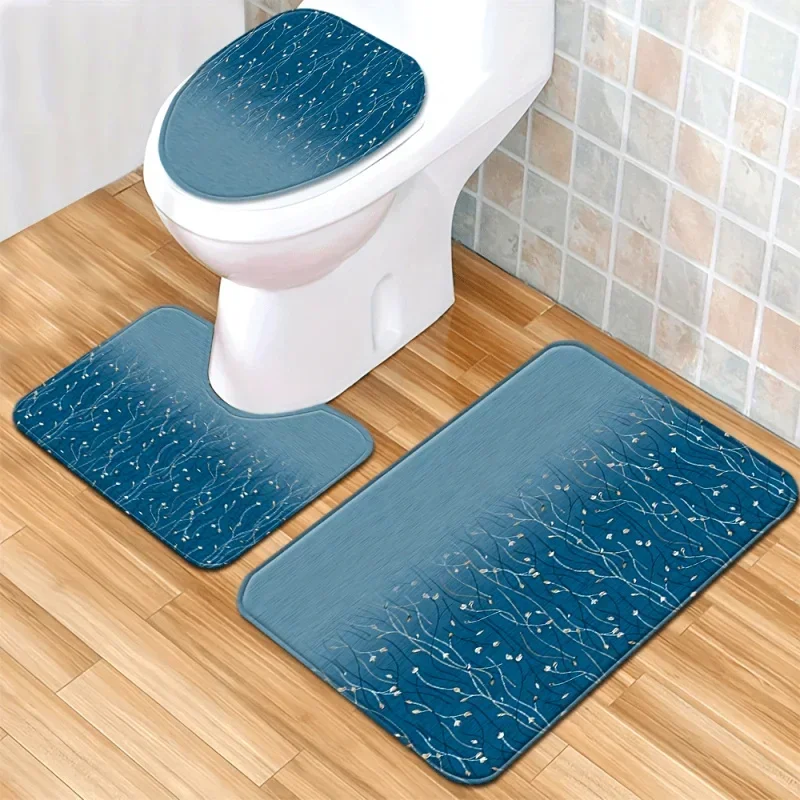 

1/3 шт., набор напольных ковриков с ночной лозой, чехол для унитаза, коврик для унитаза, впитывающий коврик для ванной комнаты, набор из трех предметов, противоскользящий коврик, декор