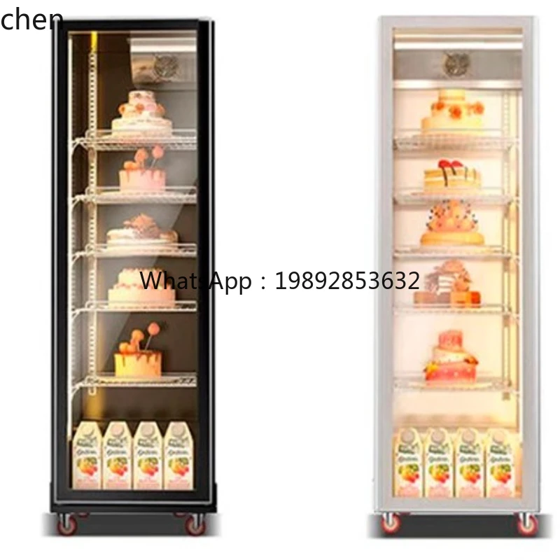 commercial vertical cake display cabinet, supermarket fruit preservation, dessert baking air-cooled freezer
