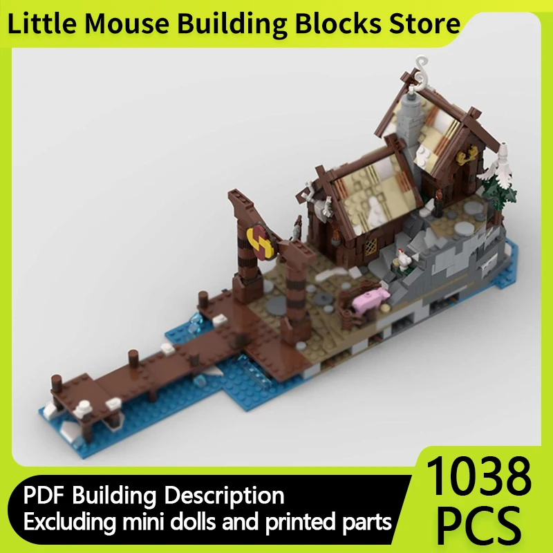 

City Street View Model MOC Building Bricks Viking Village Building Modular Technology Gifts Holiday Assemble Children Toys Suit