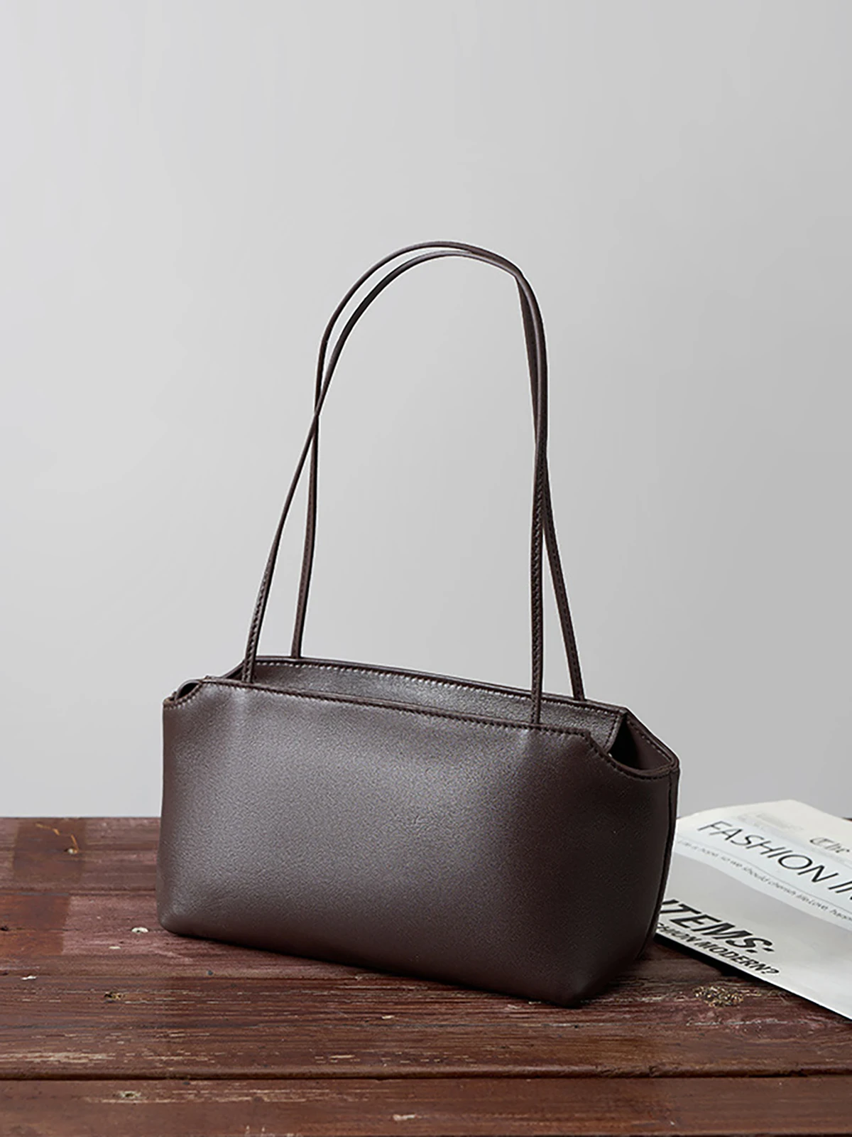 Genuine Leather Underarm Bag Women Top Handle Shoulder Bags Real Sheepskin Minimalist East West Small Tote Handbags Chic Purses