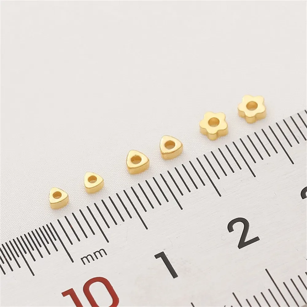 

14K Gold-plated Triangular Flower Shaped Broken Gold Spacer Beads DIY Handmade Bracelet Spacer Bead Jewelry Material Accessories