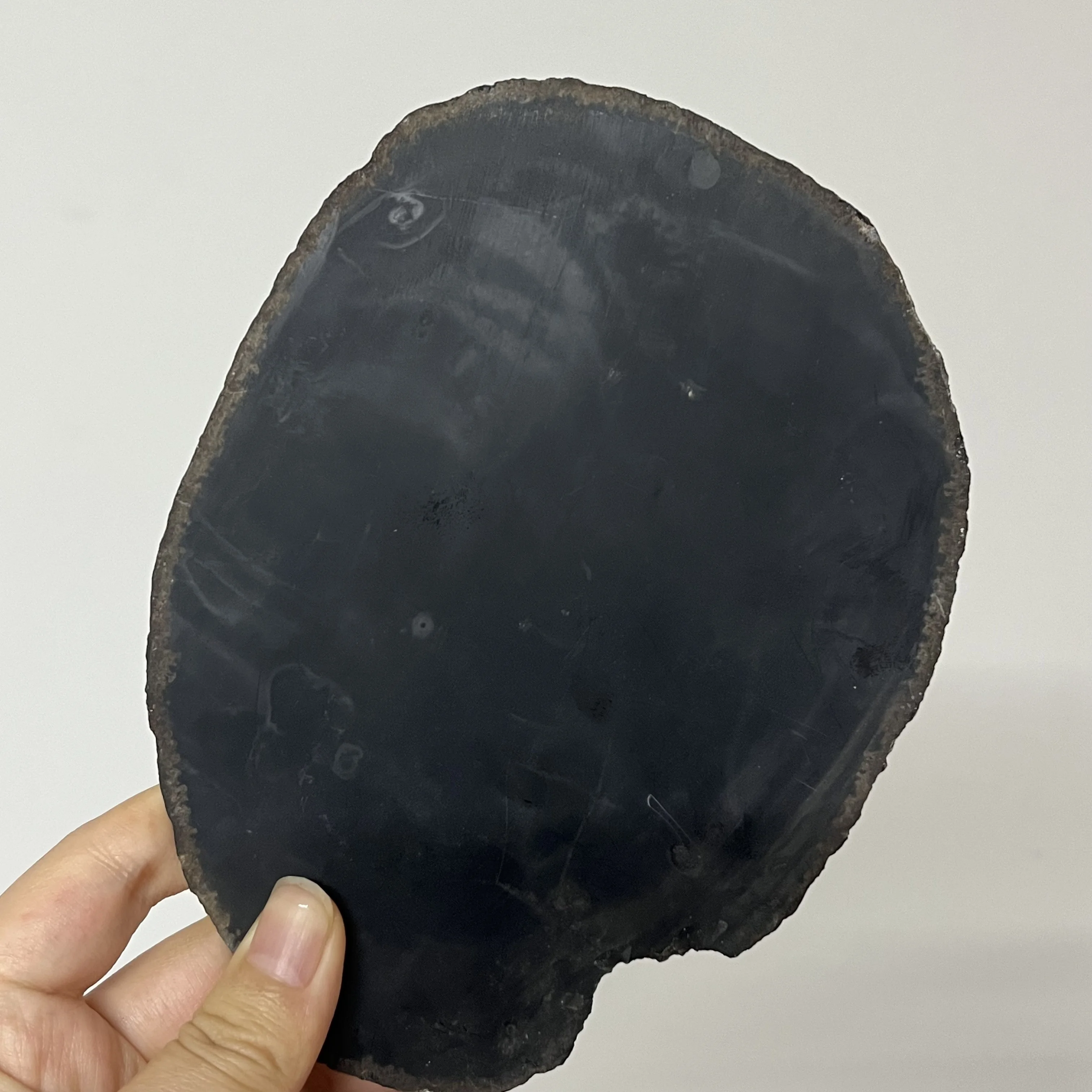

6mm Thick Natural Black Agate Unpolished Raw Slab One Piece
