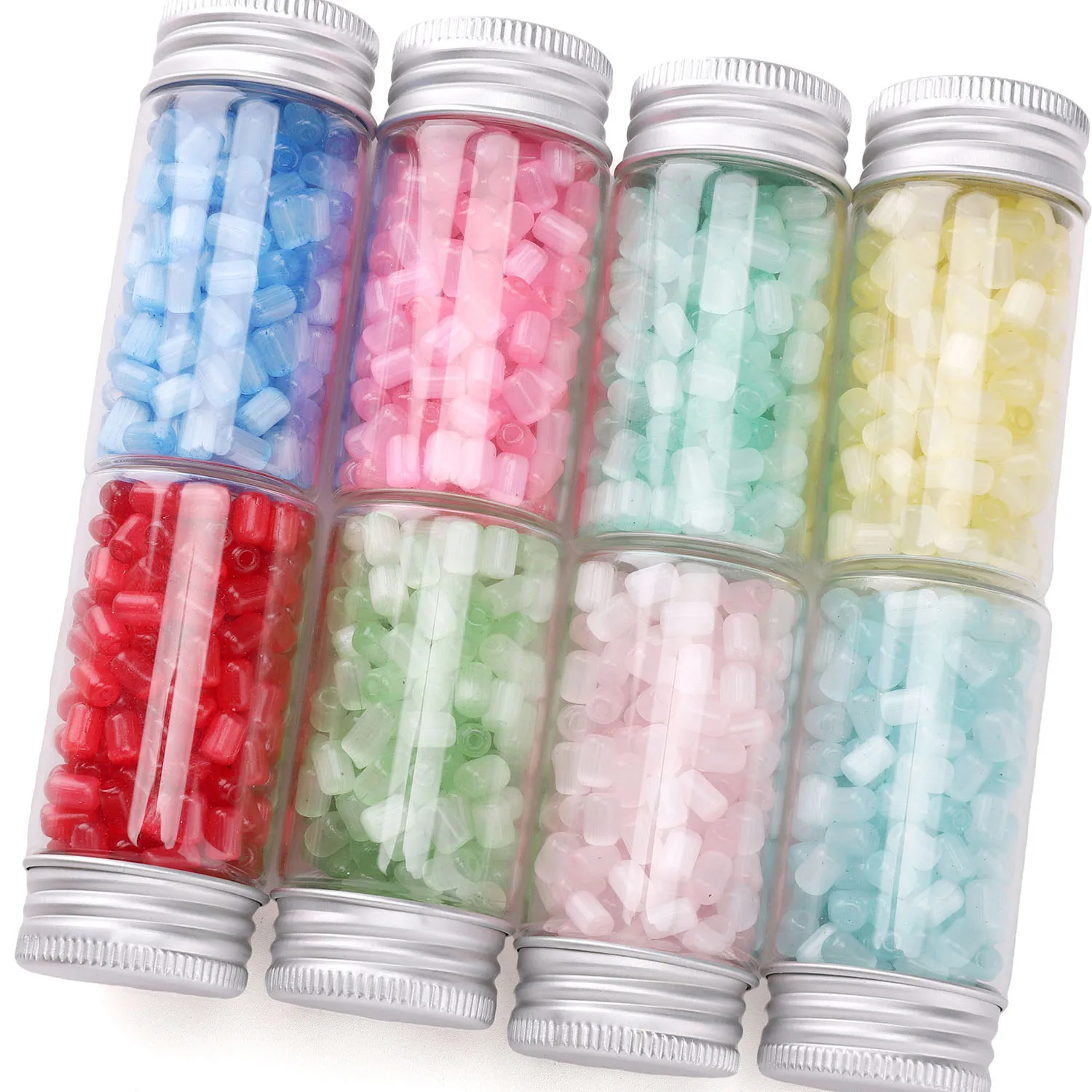 10g/bag Cat Eye Jujube Shaped Beads 4x6mm Approx 60pcs Colorful Loose Seed Beads For DIY Making Necklace Bracelet Accessories