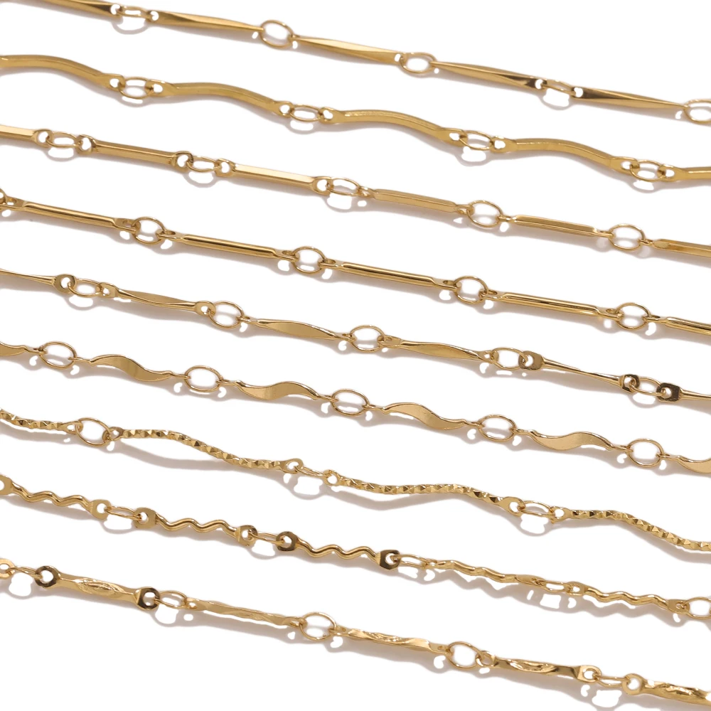

Цепочки из нержавеющей стали 2М, 18К золото, тонкие, волнистые, для изготовления ювелирных изделий, ожерелий, браслетов, оптом