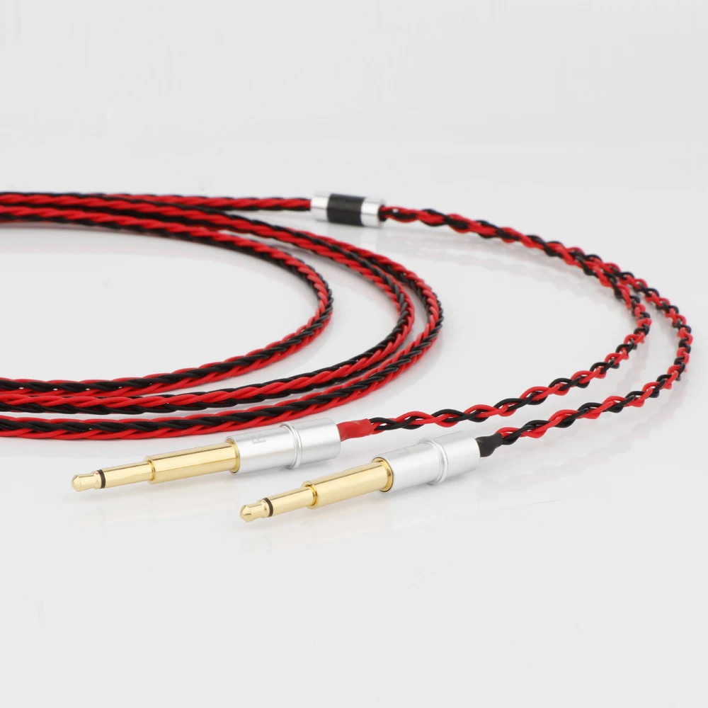 8 الأساسية الأحمر + الأسود نسج 7N OCC الفضة تصفيح كابل ل Meze 99 الكلاسيكية NEO NOIR سماعة سماعة كابل ترقية الخط