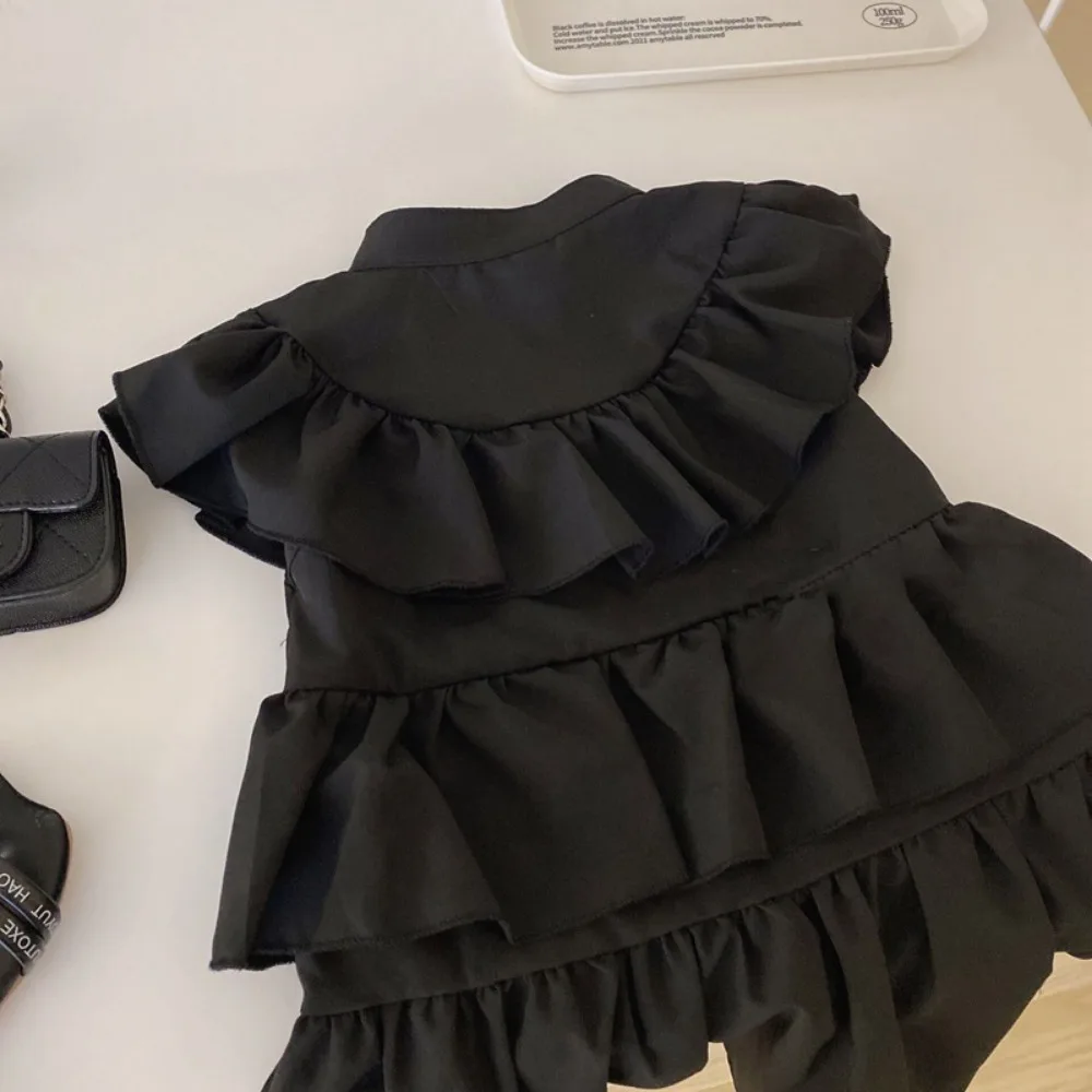 Bear Leader Versione coreana Ragazze nere vestono Torta alla moda Abiti da principessa Monopetto Tinta unita Abbigliamento per bambini