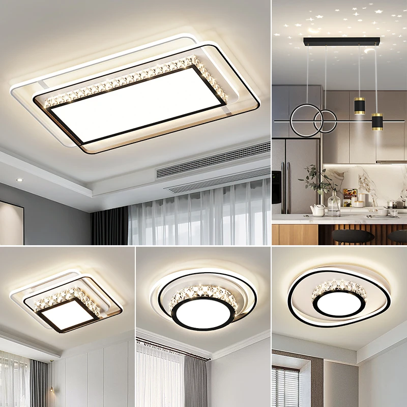Living room light Modern simple atmospheric lighting combination Whole house package Living room headlight Ceiling light