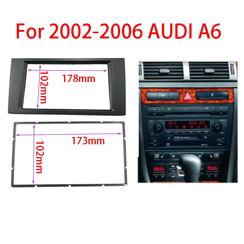 

Car Audio Radio Fascia For AUDI A6 4B 1997-2005 Allroad 2000-2006 Auto Stereo Installation Dash Panel Frame Kit