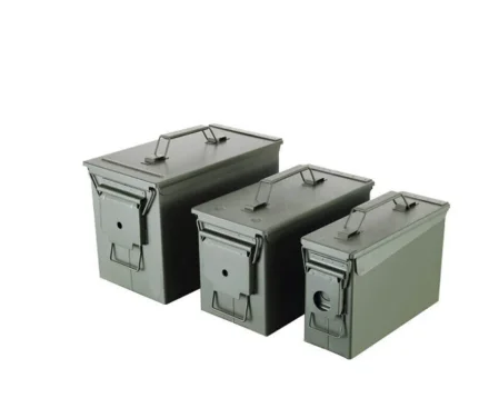 Caja de munición de Metal de 329x176x223mm, caja de acero militar y del ejército para almacenamiento de munición y objetos de valor impermeables a