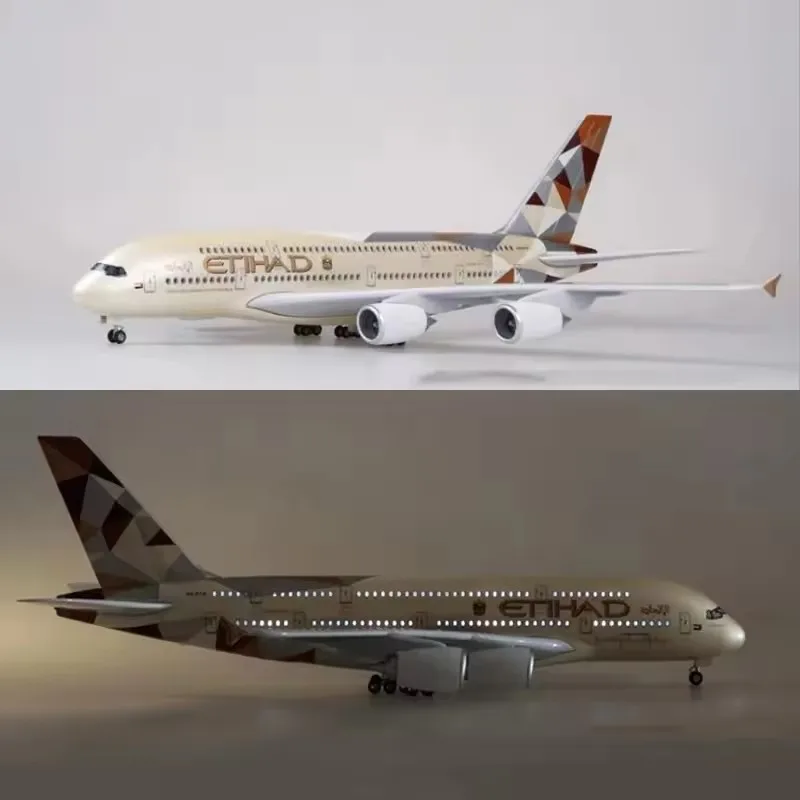 47CM 1:160 Scale Airbus A380 Etihad Airways Aircraft Model Die-casting Machine Souvenir Decoration Collected Gift By Aviation