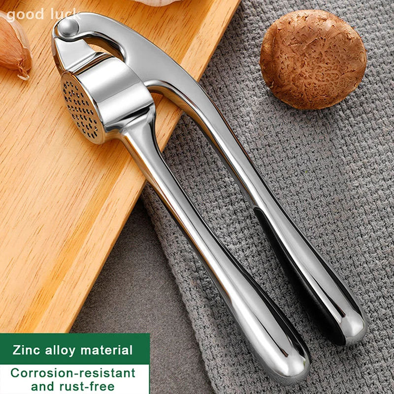 Garlic Press Set - Rust Proof & Dishwasher Safe Professional Garlic Mincer Tool, Silicone Garlic Peeler & Brush