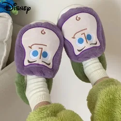 Disney Toy Story New Cute Fuzzy pantofole coppia Design Soft Thick Sole Home Cotton Shoes donna uomo inverno caldo peluche pantofole