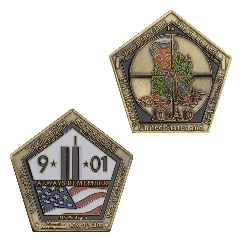US 911 Events Challenge Coin Collectibles The Pentagon Bronze Badge God Bless The United States Commemorative Medal