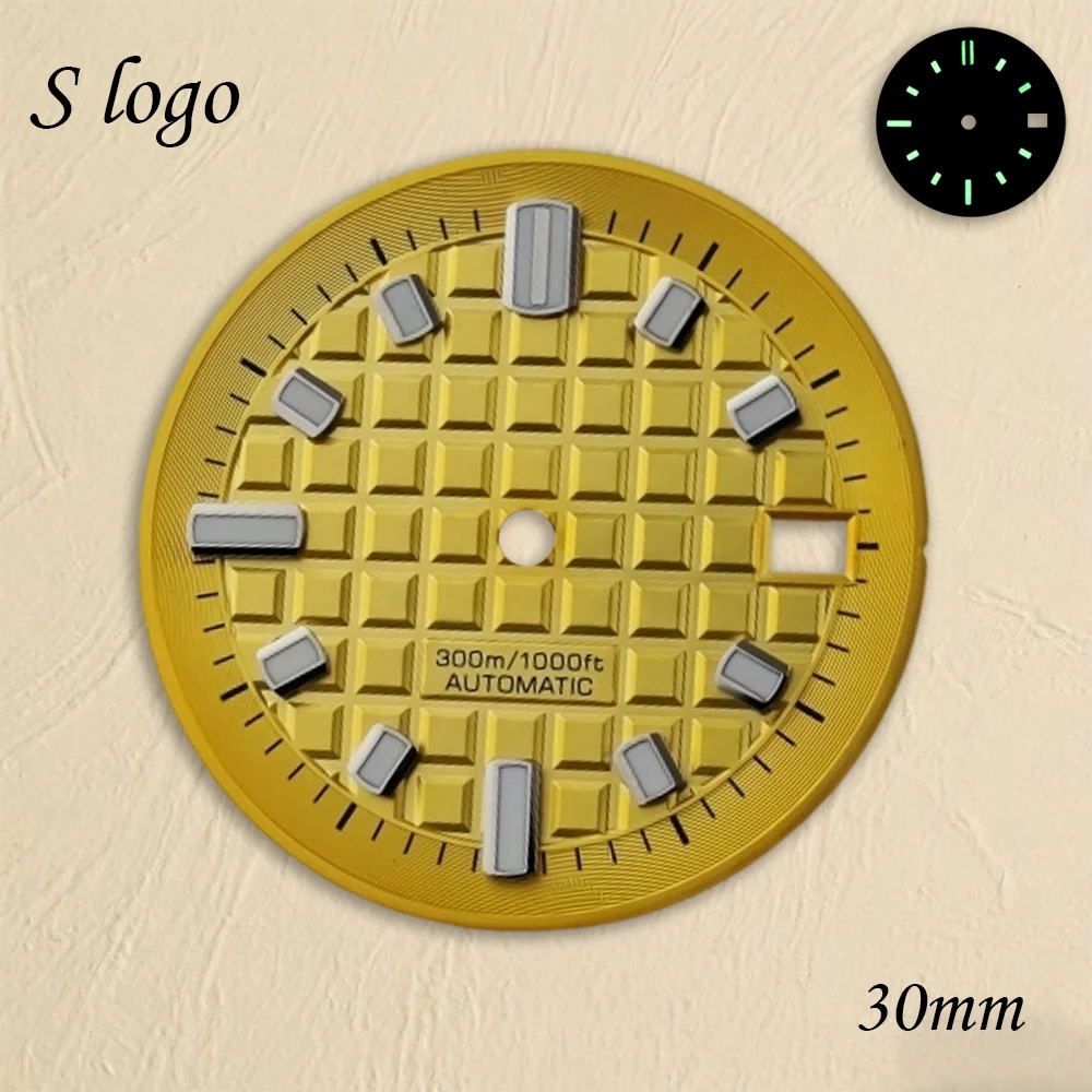New Slogo dial fresh small square literal mechanical modification dial compatible with Japanese NH35 movement watch accessories