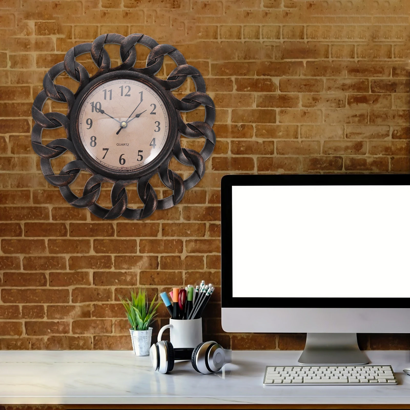 

Retro European Design Silent Wall Clock High Quality Quartz Decorative Living Room Hotel Bar Powered Non Ticking Mute