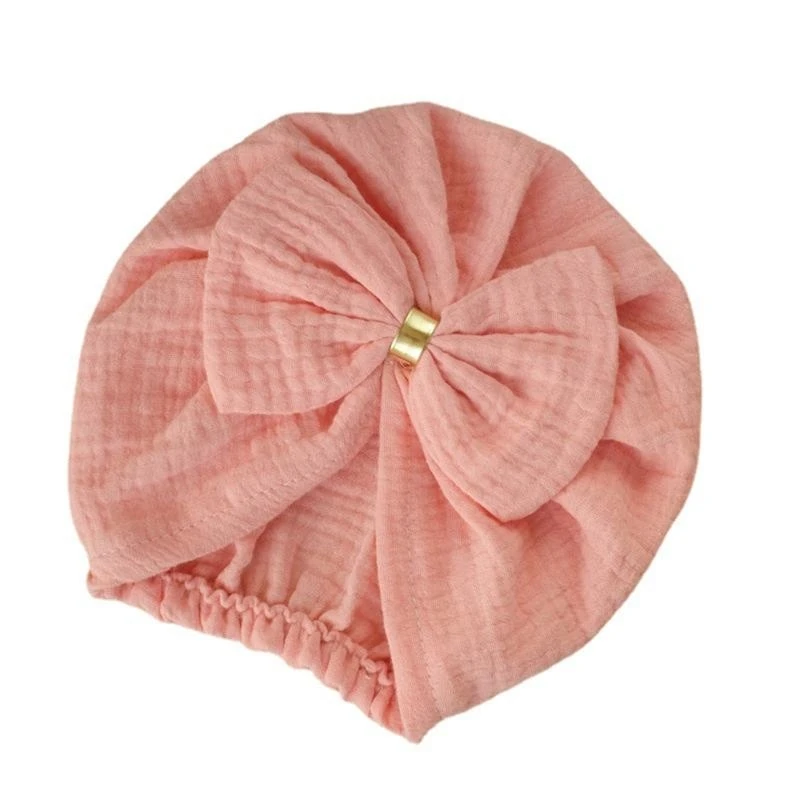 090B Newborn Baby Bowknot Hat Indian Cap Bonnet Warm Hats Hair Accessory for Baby Girls Infants Toddlers Little Kids