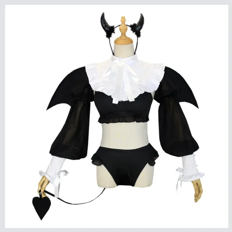Аниме My Dress-Up Darling Kitagawa Marin Косплей Костюм Kuroe Shizuku Demon Бикини Шорты Парик Женский Сексуальный Милый Карнавальный Костюм; 2 '