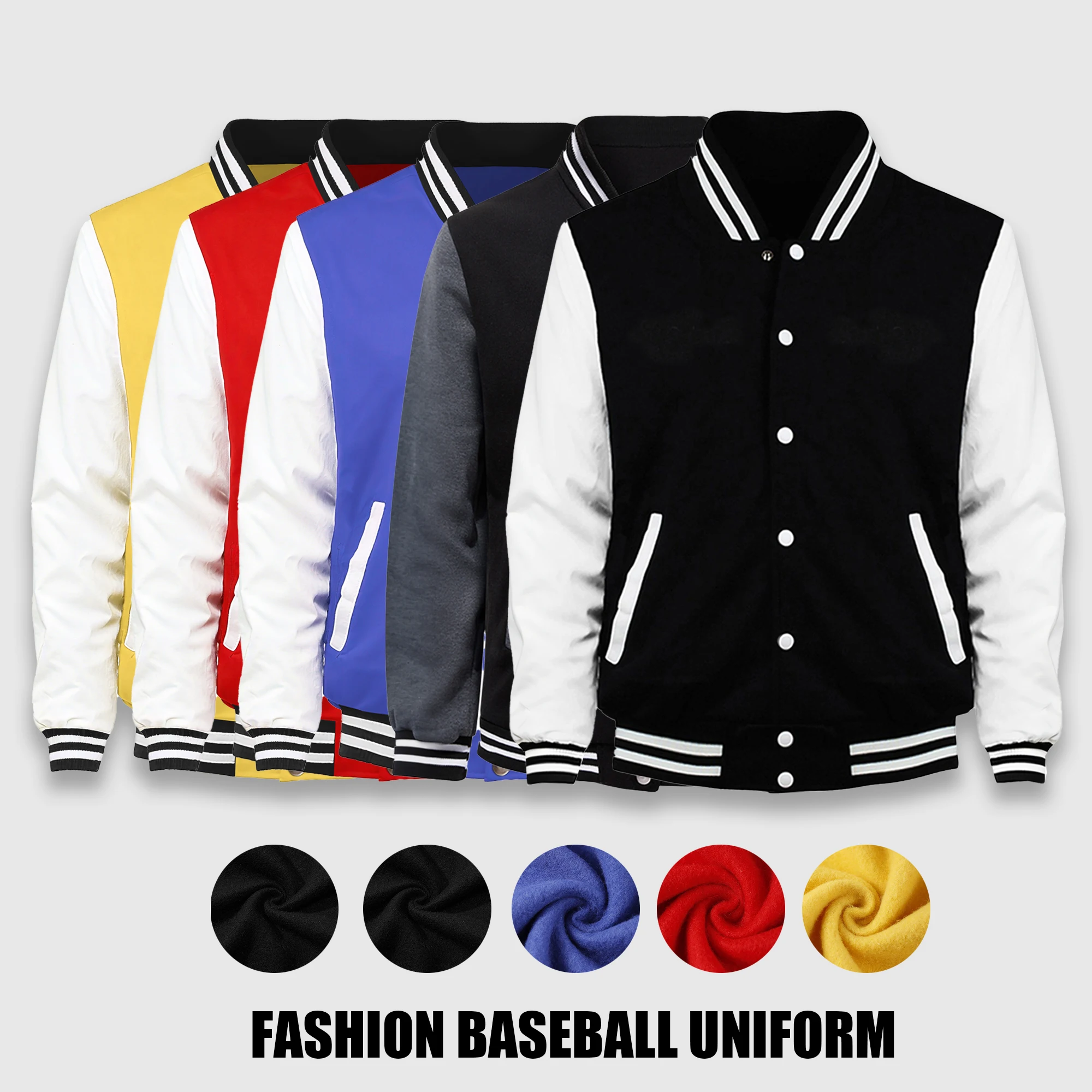 

Mans Fashion Baseball Uniform Autumn Fleece Soft Coat Hip Hop Vintage Loose Long Sleeve Unisex Outdoor Warm Casual Clothes