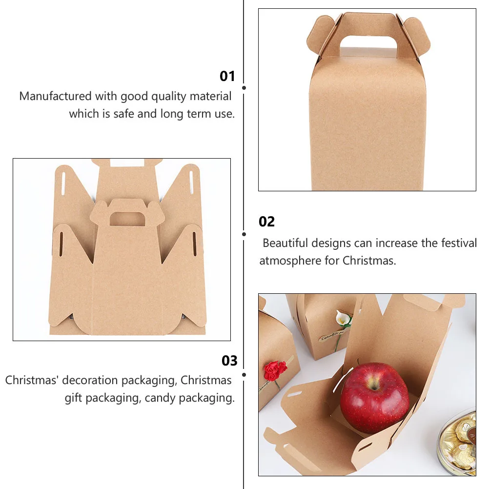 

10Pcs Christmas Apple Gift Box Containers Golden Sliver Lightweight Portable Festive Candy Packaging Decorative