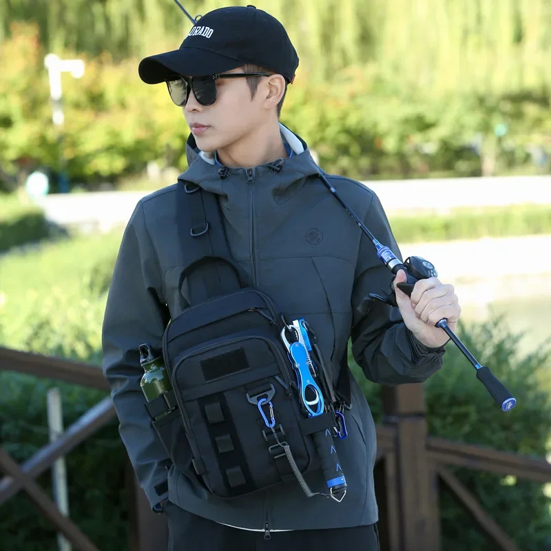 Camping Chest Backpack 2025 NEW Fishing Rod Lure Bag Outdoor Travel Camouflage Crossbody Waist Men Sling Shoulder bag Fanny Pack