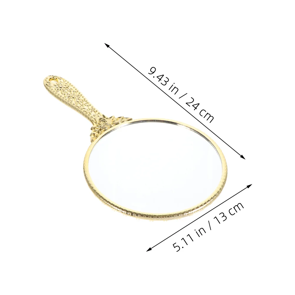 2 pçs espelho de mão vintage elegante rosa design leve espelho de maquiagem portátil para uso diário e presente de viagem