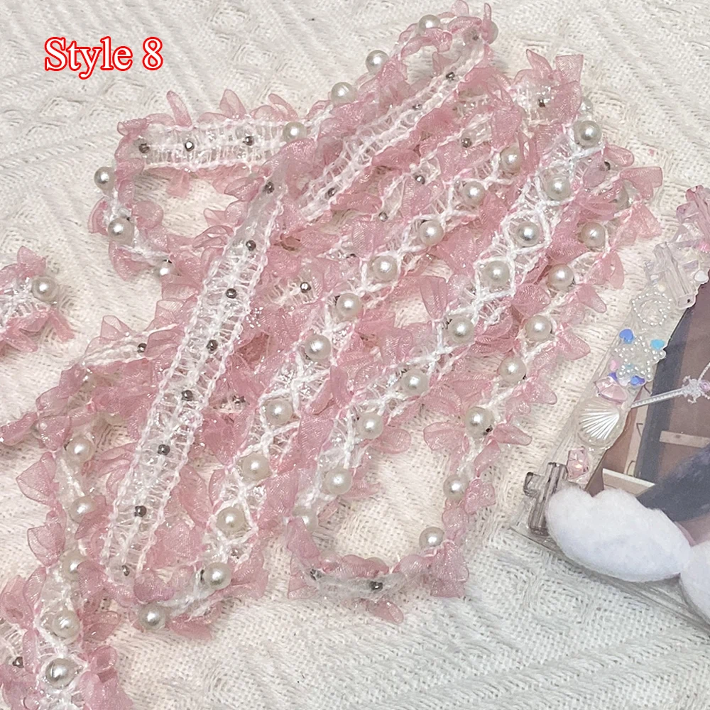 White Pink Lace Photocard Holder DIY Handmade Material Blue Cute Sweet Plaid Card Cover Dceor 1M Lace Ribbon for Idol Photo Card