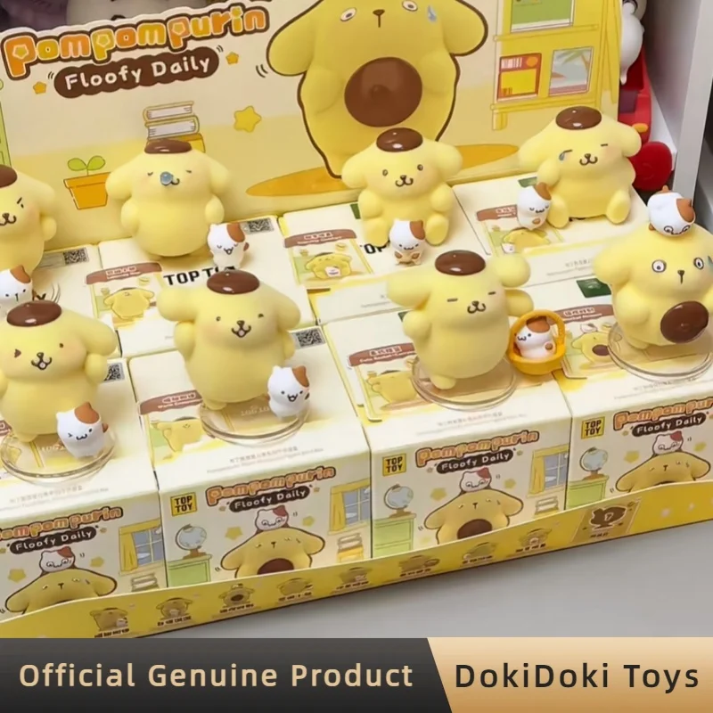 

Genuine Sanrio Pompompurin Floofy Daily Series Blind Box Flocked Figures Trendy Toy Desktop Ornament Car Decor Gift For Adult