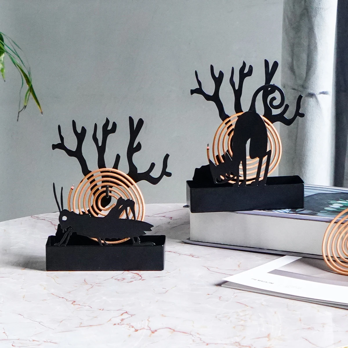 With Tray Creative Mosquito Coil Holder Incense Stand Coil Incense Burner Anti-Scald Modern Stand Suitable for Family Bedroom