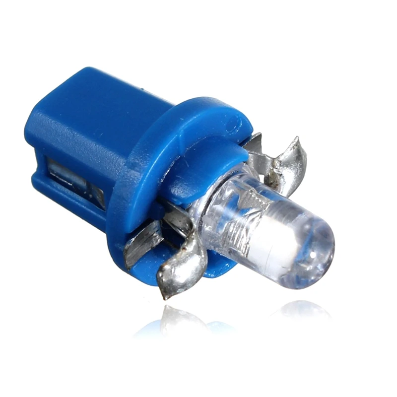 10 Uds bombilla LED medidor tablero B8-5D T5 lámpara con soporte azul Tuning Auto luz de coche