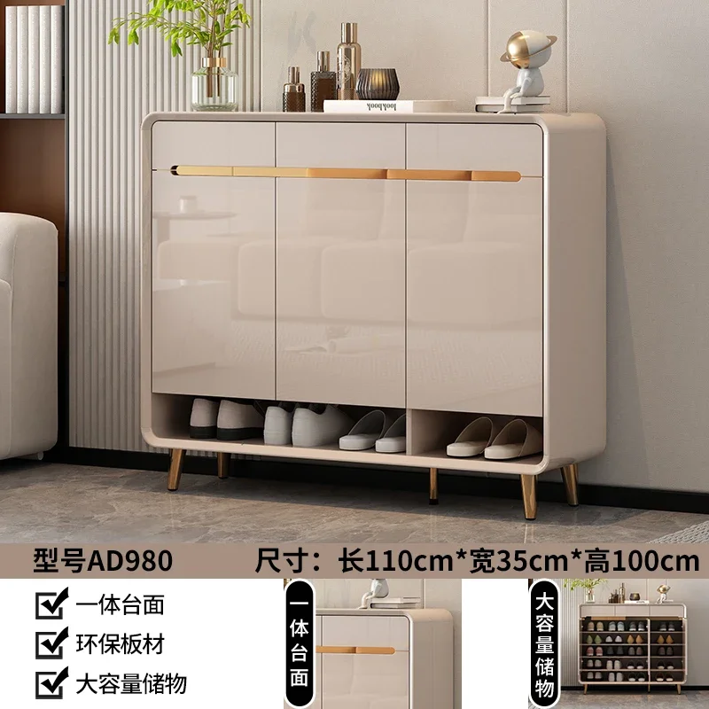 r8.10- shoe cabinet, high-end entrance cabinet, stool against the wall storage locker